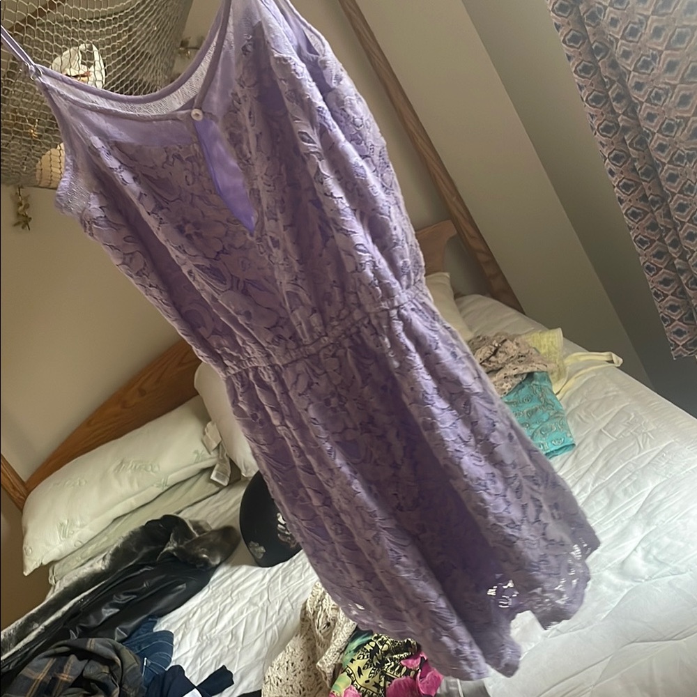 Hollister juniors small lace romper Lavender